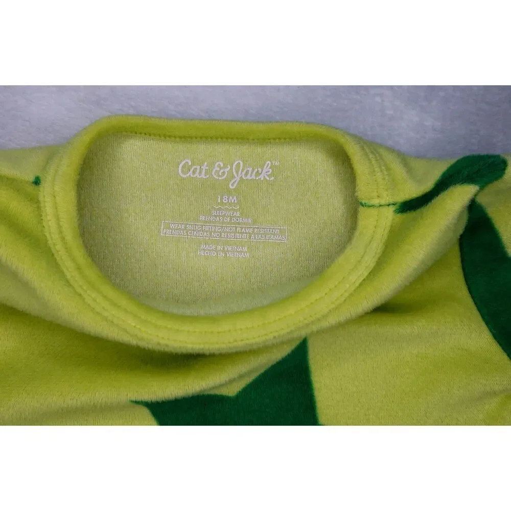Cat & Jack 18M Star Print Pajama Set Yellow Green 2pc Toddler Boys/Girls